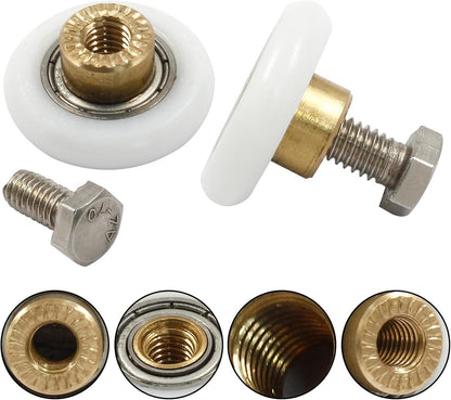 4 pieces - Shower door caster - Shower door wheels - Shower wheels - Sliding door wheels - Shower cabin wheels - diameter 19mm - Replacement parts for bathroom - nylon - Image 3