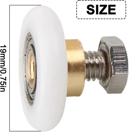 4 pieces - Shower door caster - Shower door wheels - Shower wheels - Sliding door wheels - Shower cabin wheels - diameter 19mm - Replacement parts for bathroom - nylon - Image 7