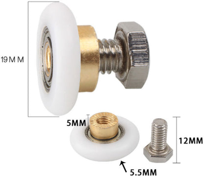 4 pieces - Shower door caster - Shower door wheels - Shower wheels - Sliding door wheels - Shower cabin wheels - diameter 19mm - Replacement parts for bathroom - nylon - Image 8