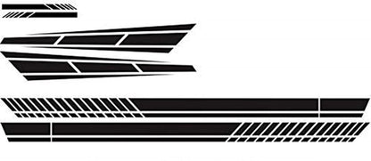Car sticker - 6 pieces/3 pairs/1 set - Stripe side sticker - Graphic sticker - PET - Black - For car decoration