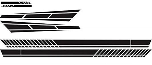 Car sticker - 6 pieces/3 pairs/1 set - Stripe side sticker - Graphic sticker - PET - Black - For car decoration