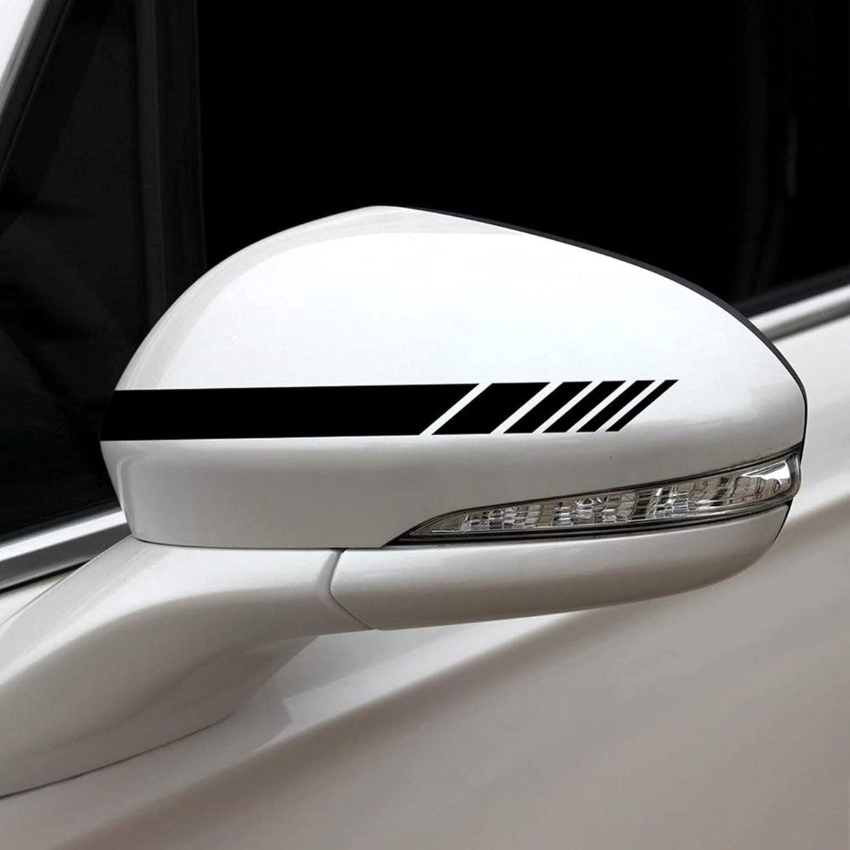 Car sticker - 6 pieces/3 pairs/1 set - Stripe side sticker - Graphic sticker - PET - Black - For car decoration - Image 5