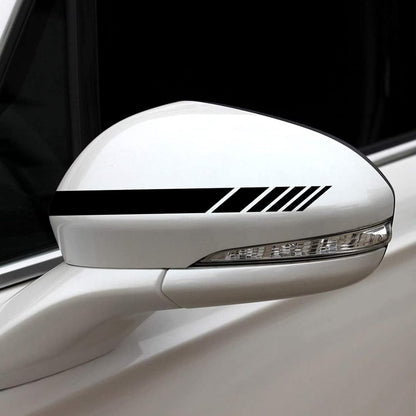 Car sticker - 6 pieces/3 pairs/1 set - Stripe side sticker - Graphic sticker - PET - Black - For car decoration - Image 5