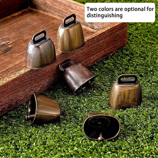 10 Pieces - Cowbell - Cowbells - Decorative Cowbells - Farm - Bell - Grazing Cowbell - Metal Cow Bell Bells - Goat Bell - Animal Gift - Bronze*5+red bronze*5 - Metal - 35*37mm - Image 3