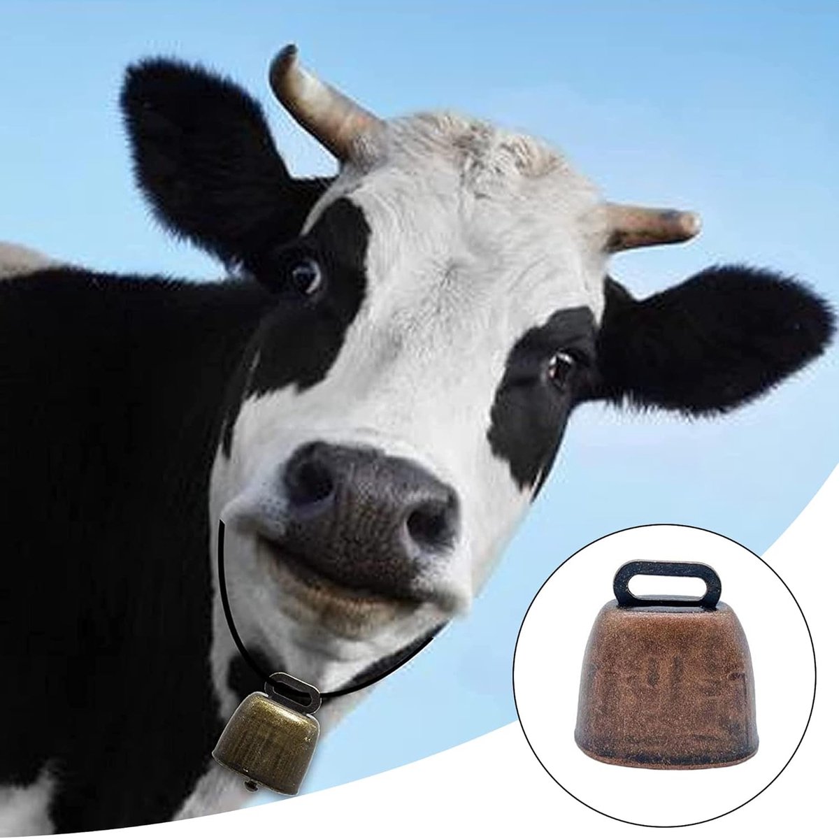 10 Pieces - Cowbell - Cowbells - Decorative Cowbells - Farm - Bell - Grazing Cowbell - Metal Cow Bell Bells - Goat Bell - Animal Gift - Bronze*5+red bronze*5 - Metal - 35*37mm - Image 4