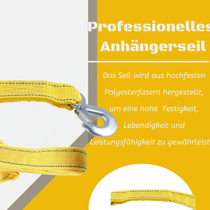Tow rope Tow strap Tow rope car - 4 m 5000KG - nylon and steel - yellow - Image 8