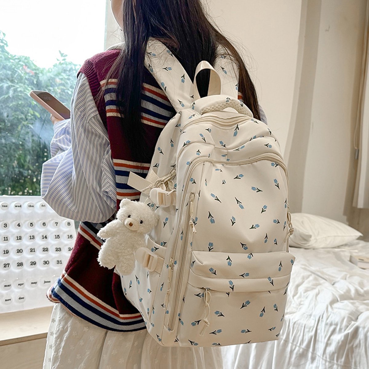 Backpack - School Bag - Backpack - Girl Backpack - School Backpack - School Bag - Tablet Backpack - 20 Liters - Orchids - Image 5