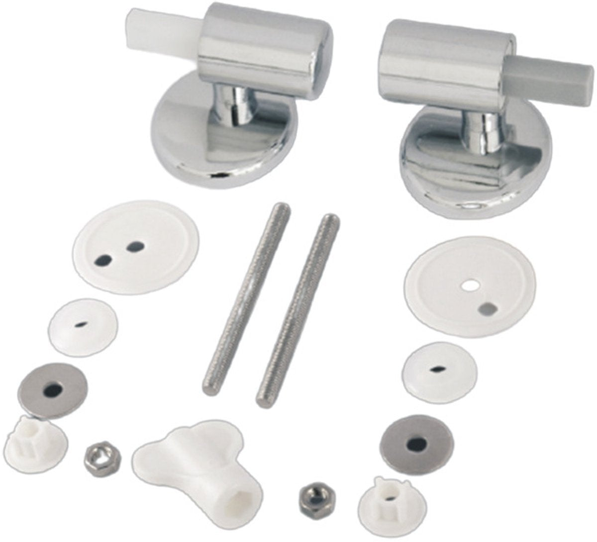 1 Set - Toilet Seat Hinge - Replacement Hinges - Slow-Release Hinge - Toilet Seat Hinges - Toilet Seat Fixing Kit - Zinc Alloy - Silver - For Bathroom Toilet Lid, Appliance Lid - Image 3