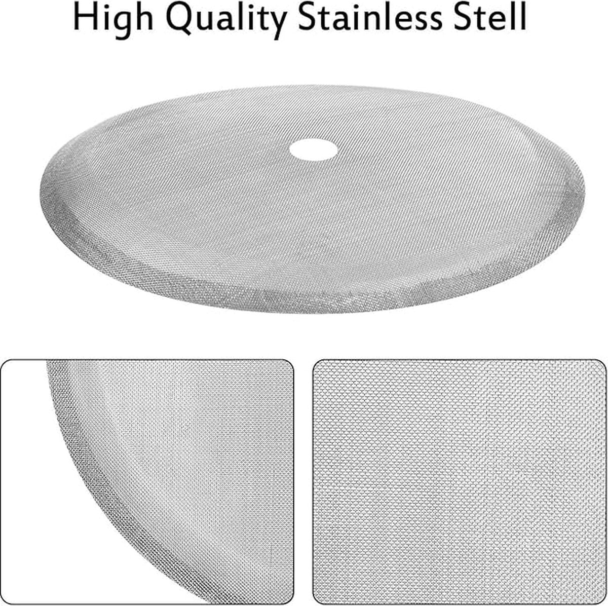 6 pieces - Coffee filter - Reusable - French Press replacement filters Mesh filters replacement - 10.2cm - silver - stainless steel - Image 3