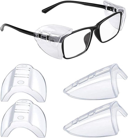 pieces - Side shield protection - side shields - Eye protection - with left and right signs - for small medium glasses - universal - 4.5*5 cm - transparent - plastic - Glasses accessories