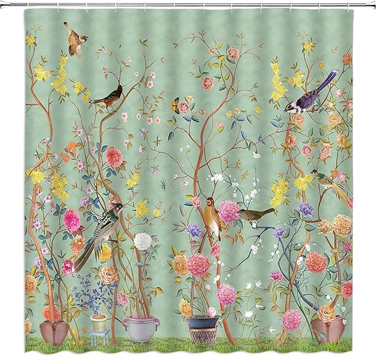 Shower curtain - Waterproof - bath curtain - bathroom curtain - Printed shower curtain - Polyester - 150*180cm - green - Image 5