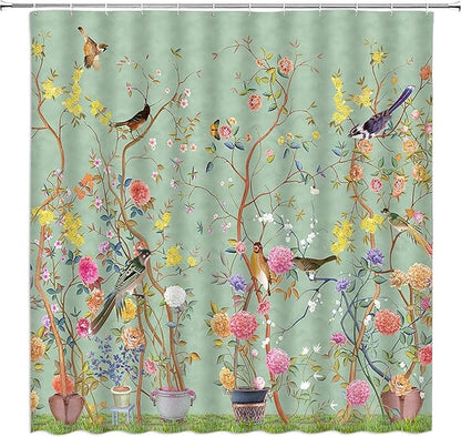 Shower curtain - Waterproof - bath curtain - bathroom curtain - Printed shower curtain - Polyester - 150*180cm - green - Image 5