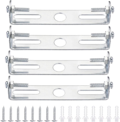 4 pieces - 90mm - Ceiling plate - Bracket - Lighting bracket - Ceiling holder - Hanging lamp bracket - for wall or ceiling - Lamp mounting brackets - with screws - iron - silver