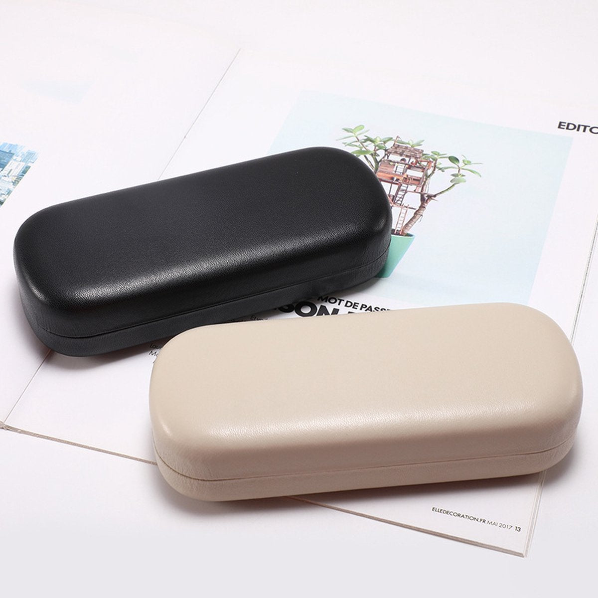Glasses case - glasses case for men and women - sturdy case - sunglasses case - black - PU - 160*64*36mm - Image 3