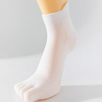 Pairs - Toe Socks - Yoga Socks - Runner Toe Socks - Black, White - Socks - Men's Socks - Size 41-44 - Solid Color - Image 2