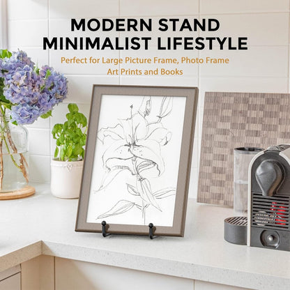 Plate stand - Photo frame stand - 18.5x10.5 cm (10 inch) - Holder - Decorative plates - Black - Display - Books - Hanger - Rack - Kitchen cabinet - Image 3