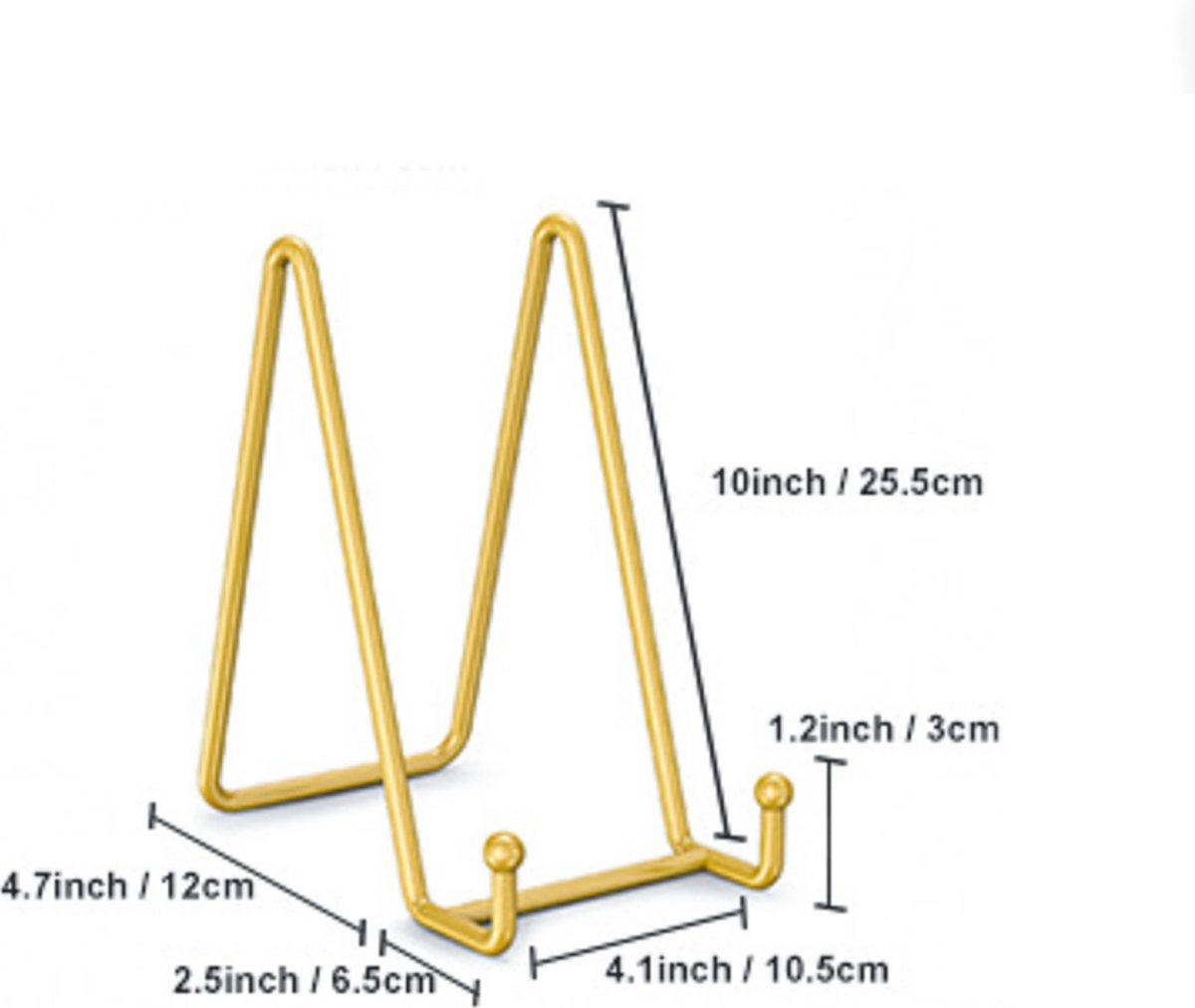 Plate stand - Photo frame stand - 18.5x10.5 cm (10 inch) - Holder - Decorative plates - Black - Display - Books - Hanger - Rack - Kitchen cabinet - Image 5