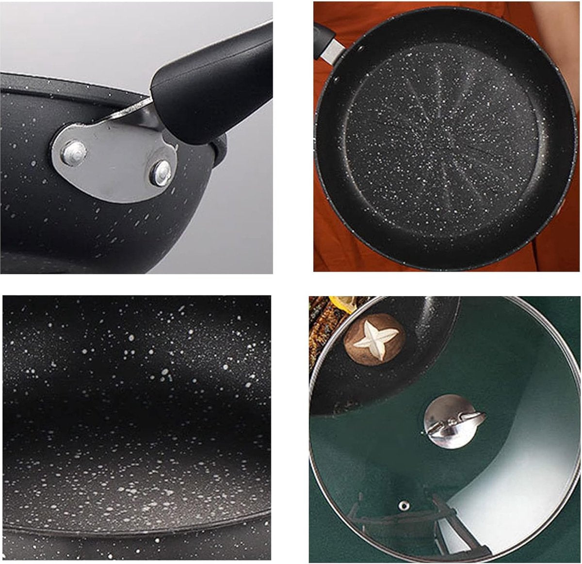 Frying pan - Ø 12cm - Skillet - iron - black - even conduction - Non-stick - Ergonomic handle - for various heat sources - Image 3