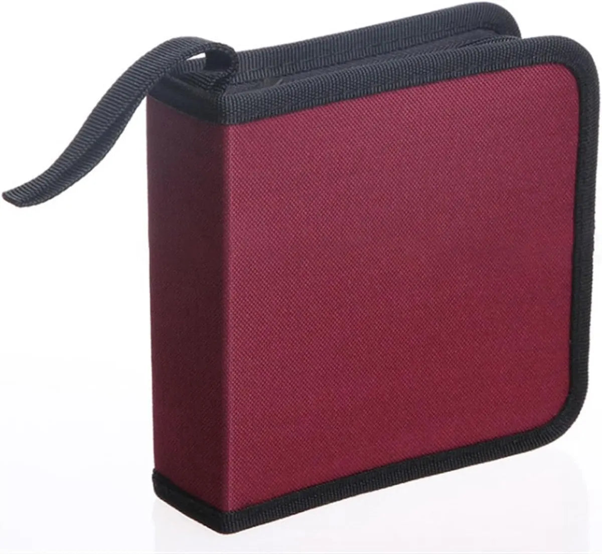CD Case Storage Folder - DVD Case - Oxford Cloth - With Zipper - CD Bag - CD (Rom)/DVD Storage Case - CD/DVD Case Folder - CD/DVD Storage System - Suitable for 40 CDs or DVDs - 16*15.5*4.8cm - Red