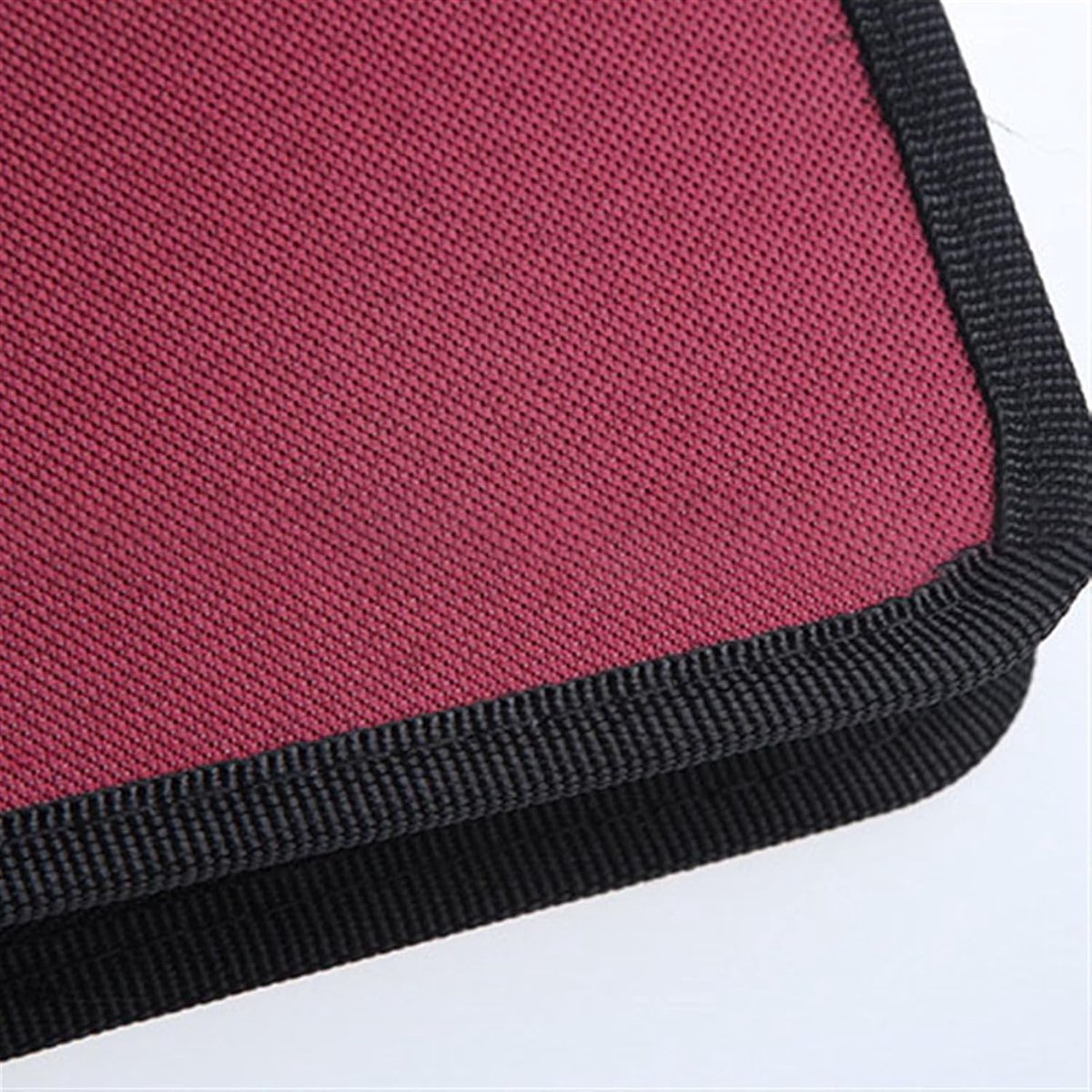 CD Case Storage Folder - DVD Case - Oxford Cloth - With Zipper - CD Bag - CD (Rom)/DVD Storage Case - CD/DVD Case Folder - CD/DVD Storage System - Suitable for 40 CDs or DVDs - 16*15.5*4.8cm - Red - Image 2
