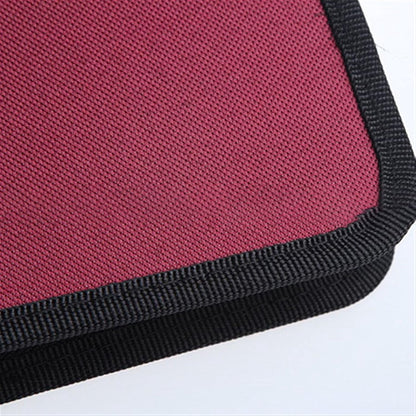 CD Case Storage Folder - DVD Case - Oxford Cloth - With Zipper - CD Bag - CD (Rom)/DVD Storage Case - CD/DVD Case Folder - CD/DVD Storage System - Suitable for 40 CDs or DVDs - 16*15.5*4.8cm - Red - Image 2