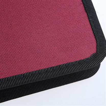 CD Case Storage Folder - DVD Case - Oxford Cloth - With Zipper - CD Bag - CD (Rom)/DVD Storage Case - CD/DVD Case Folder - CD/DVD Storage System - Suitable for 40 CDs or DVDs - 16*15.5*4.8cm - Red - Image 2