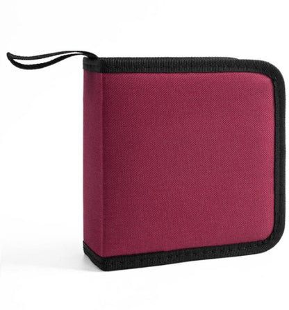 CD Case Storage Folder - DVD Case - Oxford Cloth - With Zipper - CD Bag - CD (Rom)/DVD Storage Case - CD/DVD Case Folder - CD/DVD Storage System - Suitable for 40 CDs or DVDs - 16*15.5*4.8cm - Red - Image 4