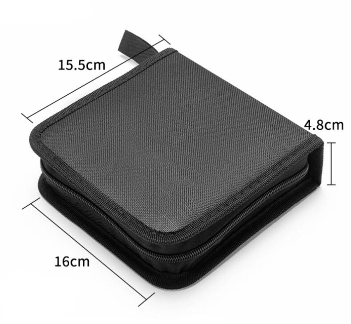 CD Case Storage Folder - DVD Case - Oxford Cloth - With Zipper - CD Bag - CD (Rom)/DVD Storage Case - CD/DVD Case Folder - CD/DVD Storage System - Suitable for 40 CDs or DVDs - 16*15.5*4.8cm - Red - Image 5