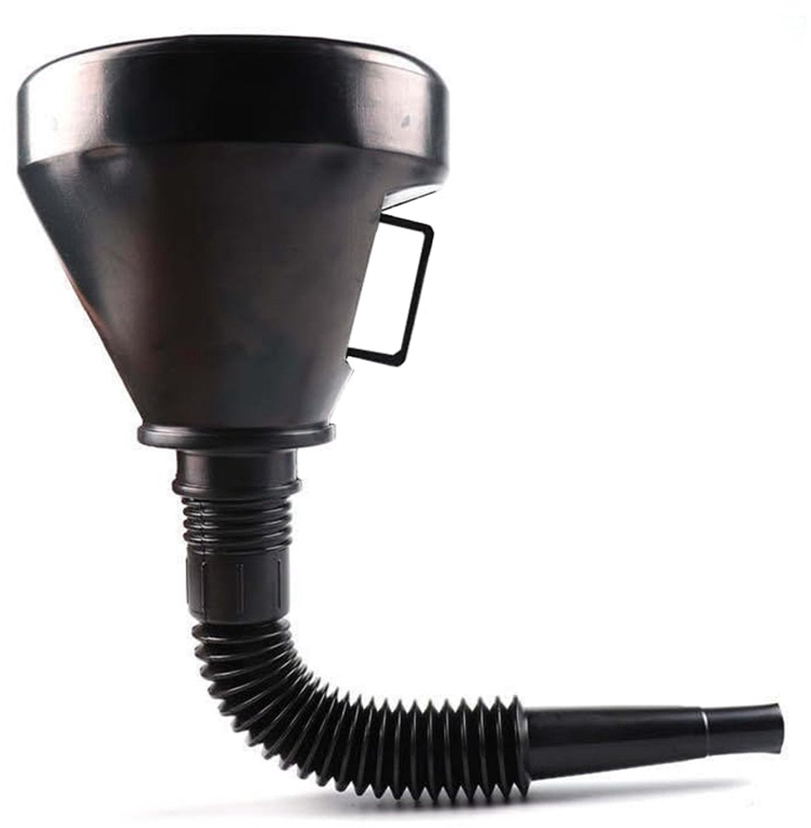 Car oil funnel - With flexible spout and filter - Ø 142 mm - 39 cm - Black - Plastic - Flexible hose - Filling up oil / petrol - Image 2