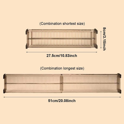 Drawer divider - 4 pieces - Drawer divider - Drawer organizer - Adjustable/extendable (27.5-51 cm) - For Clothes/Kitchen/Bathroom/Wardrobe - Transparent Black - Plastic - Image 5
