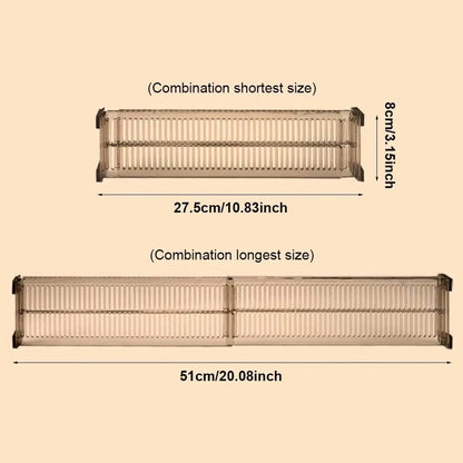 Drawer divider - 4 pieces - Drawer divider - Drawer organizer - Adjustable/extendable (27.5-51 cm) - For Clothes/Kitchen/Bathroom/Wardrobe - Transparent Black - Plastic - Image 5