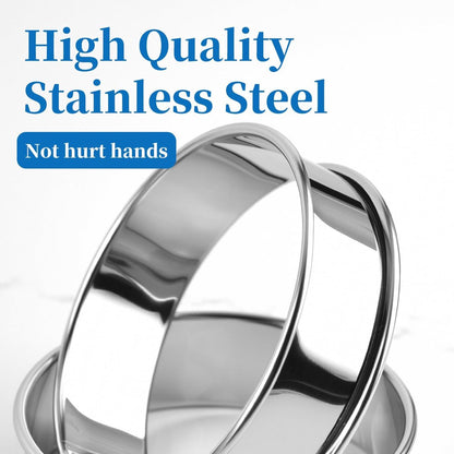 Dessert tin set - 6 pieces - stainless steel - diameter 10 cm - Cake rings - Sparkling - Round dessert ring - Image 3