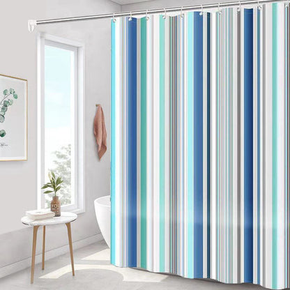 Shower curtain - 180 x 200 cm - romantic stripes - polyester - color - with hooks - Anti-mold - Waterproof - Bathroom decoration
