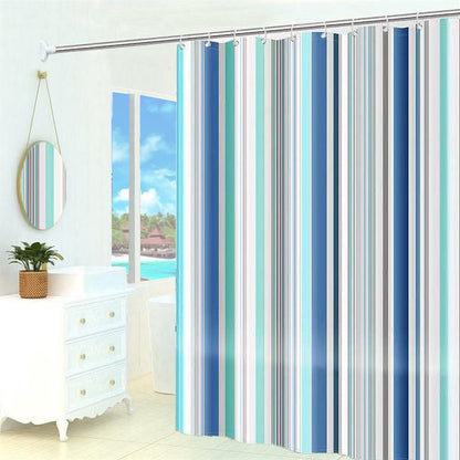 Shower curtain - 180 x 200 cm - romantic stripes - polyester - color - with hooks - Anti-mold - Waterproof - Bathroom decoration - Image 2