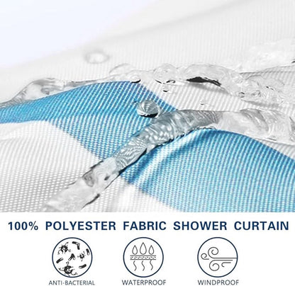 Shower curtain - 180 x 200 cm - romantic stripes - polyester - color - with hooks - Anti-mold - Waterproof - Bathroom decoration - Image 5