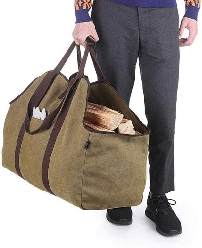 Wood Basket - Firewood Basket - Indoor Wood Basket - Fireplace Basket - Firewood Storage - Firewood Basket - Wood Storage - Khaki - Canvas - 60*30*50 cm - Storage Bag - Kitchen Organizer - Storage Bags - Large Capacity - for Camping - Image 5