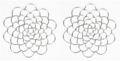 Flower Arrangement Holder Set - 2 Pieces - Flower Stand - Stainless Steel - Metal Wire Flower Arranger - Reusable - Flower Arranging Tool - Flower Grid Organizer - Suitable for Vases, Flower Stems and Bouquets - 15cm - Silver