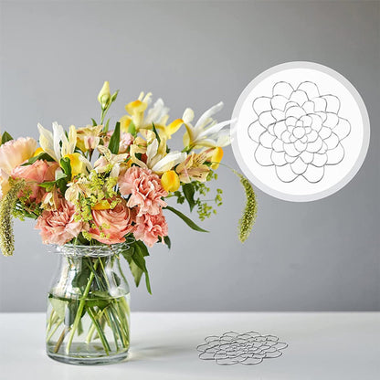 Flower Arrangement Holder Set - 2 Pieces - Flower Stand - Stainless Steel - Metal Wire Flower Arranger - Reusable - Flower Arranging Tool - Flower Grid Organizer - Suitable for Vases, Flower Stems and Bouquets - 15cm - Silver - Image 4