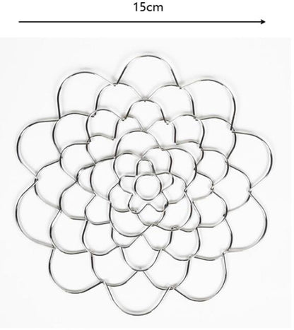 Flower Arrangement Holder Set - 2 Pieces - Flower Stand - Stainless Steel - Metal Wire Flower Arranger - Reusable - Flower Arranging Tool - Flower Grid Organizer - Suitable for Vases, Flower Stems and Bouquets - 15cm - Silver - Image 5