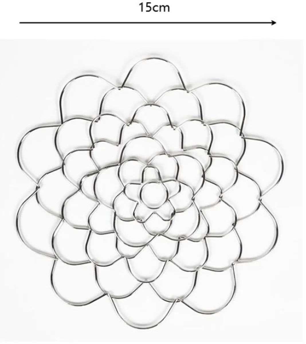 Flower Arrangement Holder Set - 2 Pieces - Flower Stand - Stainless Steel - Metal Wire Flower Arranger - Reusable - Flower Arranging Tool - Flower Grid Organizer - Suitable for Vases, Flower Stems and Bouquets - 15cm - Silver - Image 5