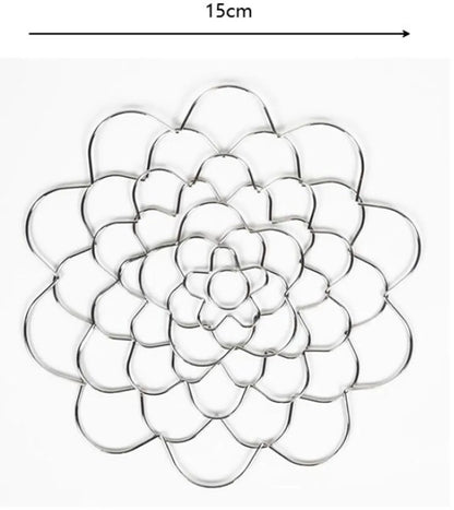 Flower Arrangement Holder Set - 2 Pieces - Flower Stand - Stainless Steel - Metal Wire Flower Arranger - Reusable - Flower Arranging Tool - Flower Grid Organizer - Suitable for Vases, Flower Stems and Bouquets - 15cm - Silver - Image 5