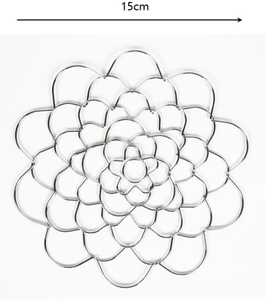 Flower Arrangement Holder Set - 2 Pieces - Flower Stand - Stainless Steel - Metal Wire Flower Arranger - Reusable - Flower Arranging Tool - Flower Grid Organizer - Suitable for Vases, Flower Stems and Bouquets - 15cm - Silver - Image 5