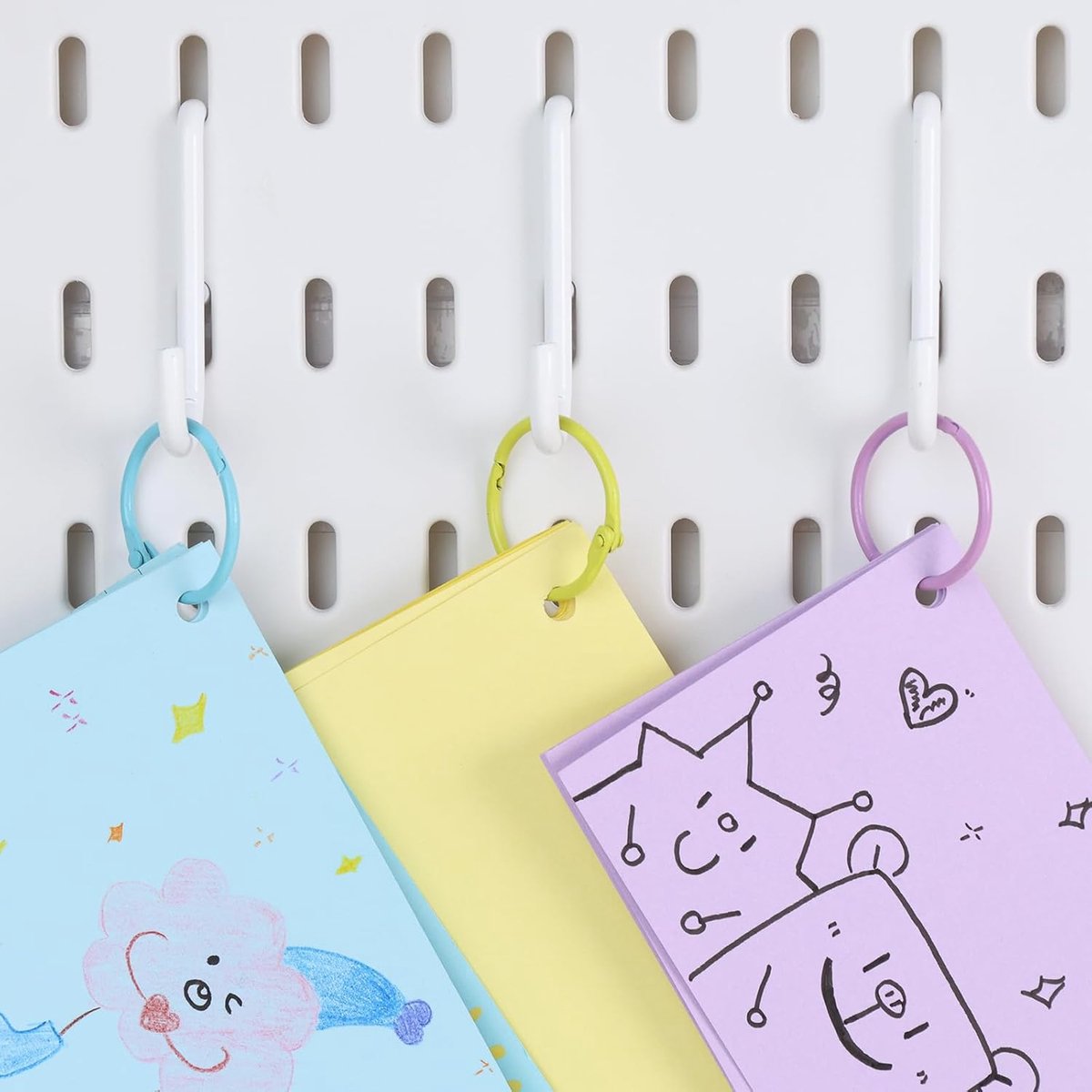 Ring binders - 60 pieces - Click rings - Metal - Keychain - DIY Keychain - Binding ring - Flashcard rings - Colorful metal book rings - Curtain rings - Suitable for organizing and binding loose cards and photo albums - 30mm - 10 colors - Image 2