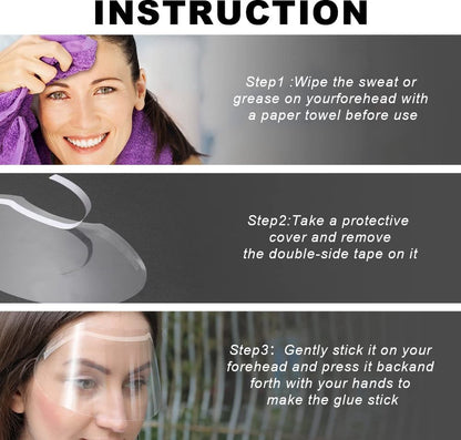 30 pieces - Face shield - Face shield - Splash shield - Face mask - safety mask - Face shield - Transparent - Hair No in eyes - For salon supplies, eyelash extensions - Image 2