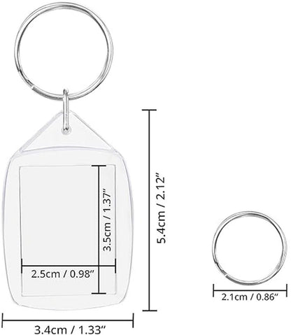 Empty Photo Frame Key Hangers - 37 Pieces - 3.4 x 5.4cm - Transparent Clear Acrylic Key Hangers for Double-Sided Photos - Small Picture Frames for Family, Friends & Hobbies - Image 5
