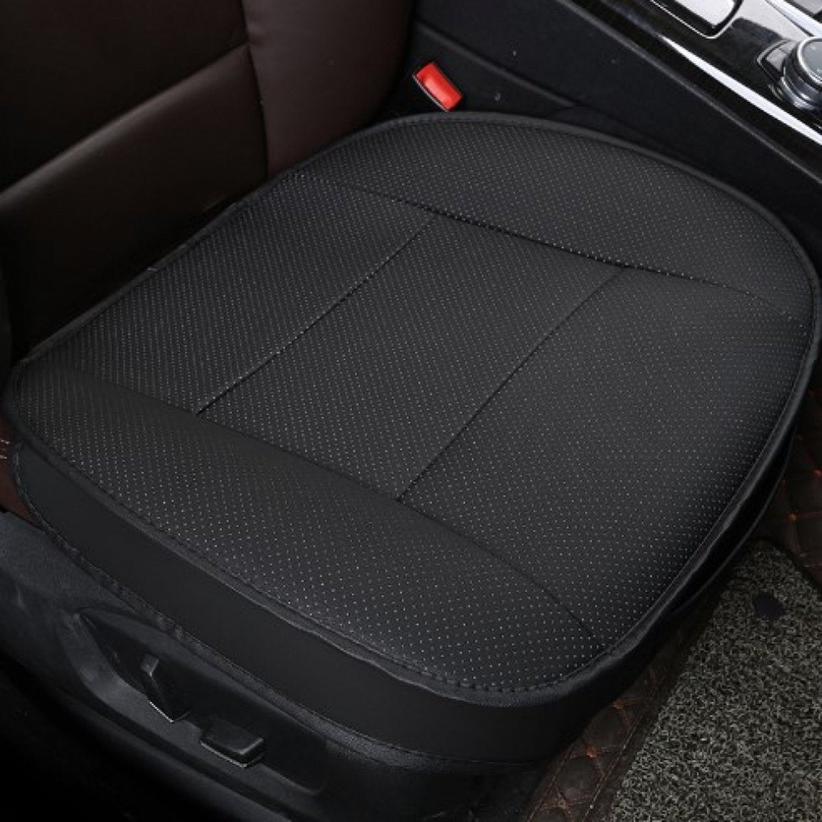 Seat cushion - Car seat cushion - Car cushions - for car - PU leather - Comfortable - Chair cushion - half pack - black - 52*50*1cm - Image 2