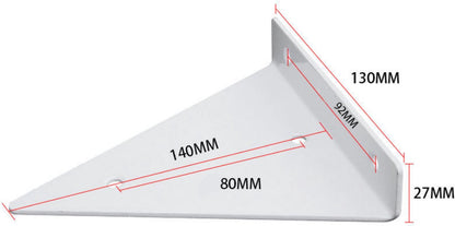 Wall shelf brackets - 4 pieces - shelf brackets - brackets - iron - white - 140 x 130 x 27 mm - multifunctional - wall mounted - heavy - invisible - for wall mounting hidden wooden shelf - Image 2