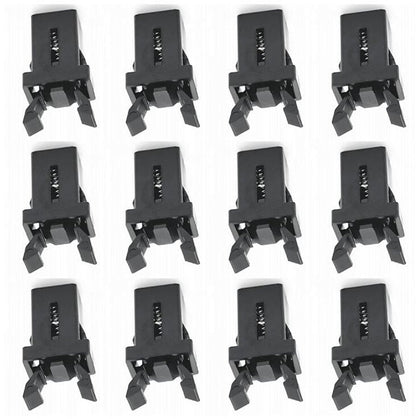 Lock - 12 Pieces - Lock - Plastic - Press Type - Trash Can Lock Replacement - Universal Touch Bin Lid Clamps - Trash Can Lock - Trash Can Lock Repair - Suitable for Trash Cans - 1.1*1.5cm - Black