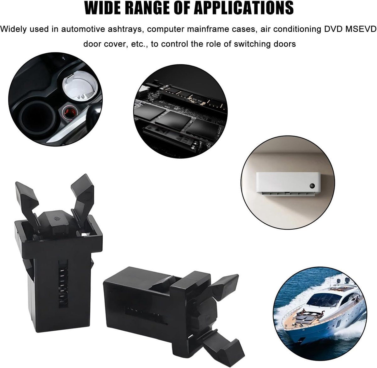 Lock - 12 Pieces - Lock - Plastic - Press Type - Trash Can Lock Replacement - Universal Touch Bin Lid Clamps - Trash Can Lock - Trash Can Lock Repair - Suitable for Trash Cans - 1.1*1.5cm - Black - Image 2