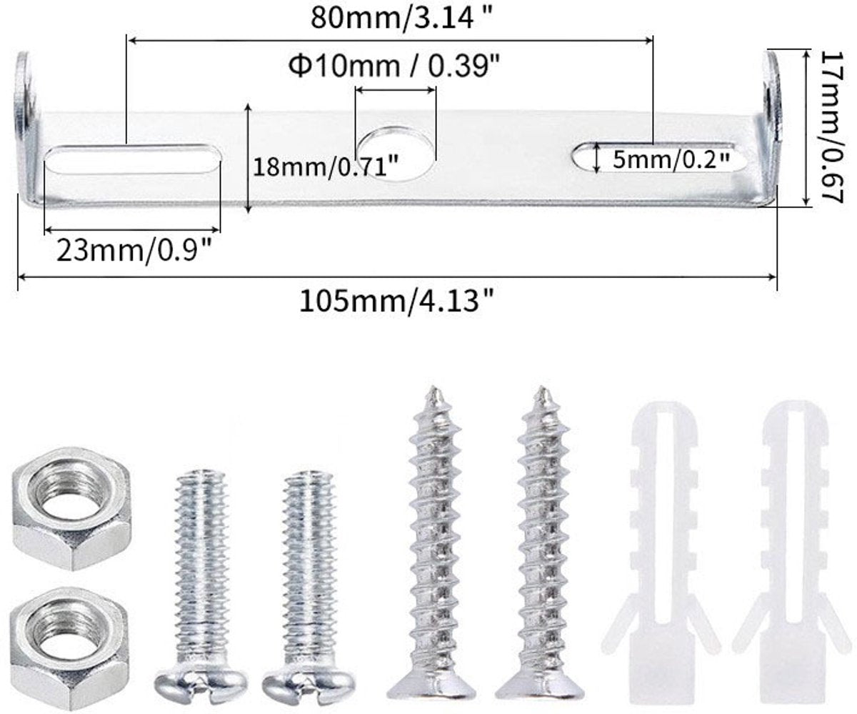 pieces - 105mm - Ceiling plate - Lamp mounting parts - Lighting bracket - Lamp bracket - lamp bracket - ceiling lamp holder - iron - silver - for chandelier, outdoor, lamp - with screwdriver - Image 5
